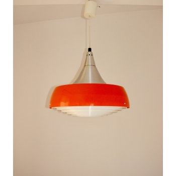 Pomarańczowa lampa wisząca lata 70